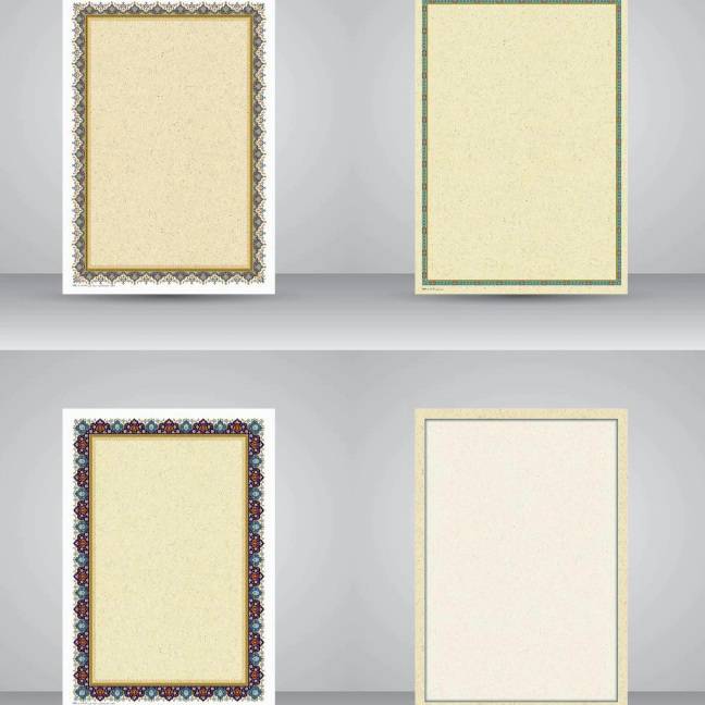 کاغذ ابروباد چاپی دور تذهیب A3 (10برگ تنوع طرح)